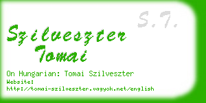 szilveszter tomai business card